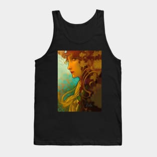 Floral design of Art Deco style Pagan Witch Tank Top